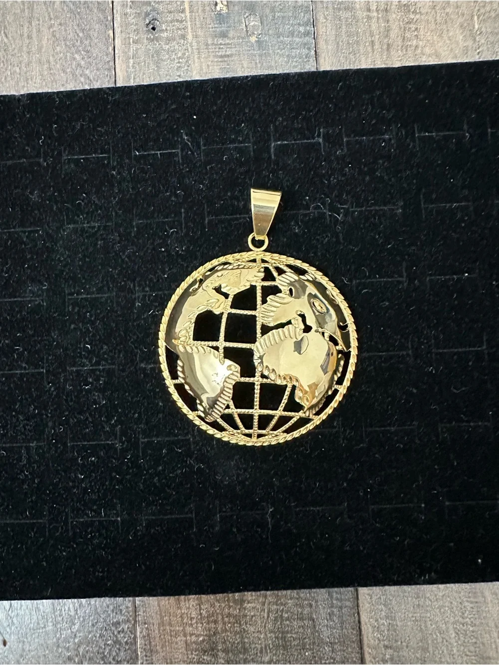New Gold stainless steel Globe Pendant charm - 58.2 grams